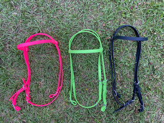 MG Biothane Headstall, showcasing the durable and weather-resistant material. The image displays the headstall's sleek design, highlighting its versatility and suitability for various equestrian activities.