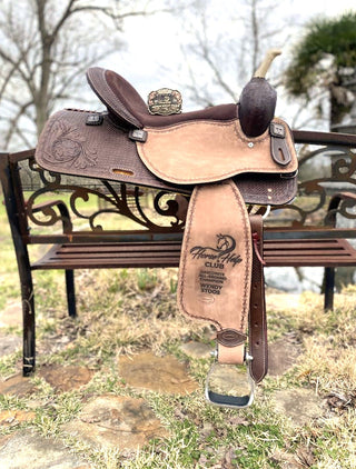 ustom saddle designed for Wendy Stoos, recognized as the Horse Help Club Gasconite All-Around Champion.