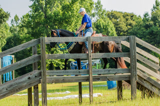 Image of a Horse Help Train-Off contestant confidently navigating through the obstacle course, demonstrating skill and determination.