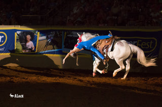 Image of a Trixie Chicks Rider performing during a Trixie Chicks Riders performance, showcasing extraordinary equestrian skills and thrilling tricks.