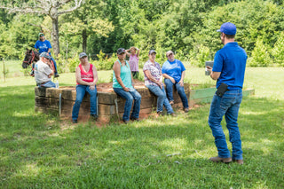 Michael Gascon engaging and enlightening participants during a Horse Retreat session. Sharing valuable insights, expertise, and passion for horsemanship, creating an enriching learning experience for all involved.