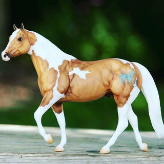 Breyer Model Horse depicting Kelsey Gascon's horse, King, capturing the essence and beauty of the real horse in miniature form, a collectible tribute to their partnership in the equestrian world.