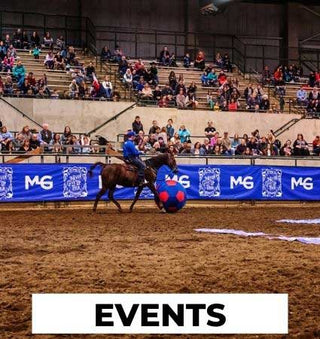 Michael Gascon demonstrating the push obstacle of the Respect Series during a session at a Gascon Horsemanship clinic. In this photo, Michael guides a horse through the push obstacle, showcasing effective horsemanship techniques for respect training in a clinic setting.