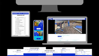 Mockup image of the Horse Help University, displaying course content, structure, and potential learning materials in a visually engaging format.