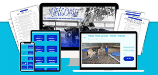 Mockup image of the Horse Help course, showcasing a visual representation of the course content, structure, and potential learning materials.