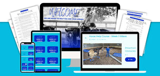 Mockup image of the Horse Help course, showcasing a visual representation of the course content, structure, and potential learning materials.