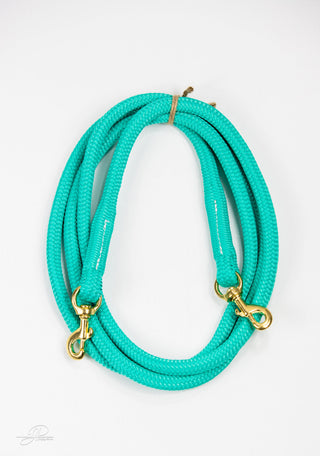 Aqua MG reins, essential horse tack for communication and control while riding.